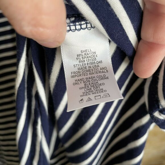 Socialite Blue & White Striped Criss Cross Back Dress - Size Medium - Mini Dress - Picture 6 of 7